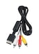Generic TV RCA AV Audio Video Cable For PlayStation 1, 2 And 3 Black