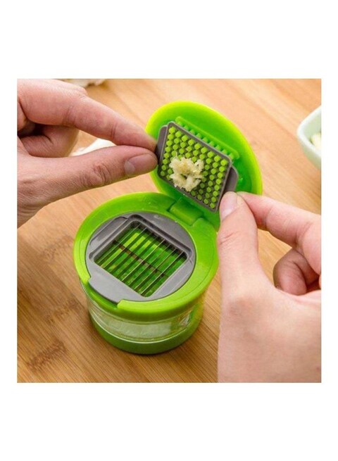 Generic Mincer Storage Garlic Chopper Green 7.5X6X7.5Centimeter