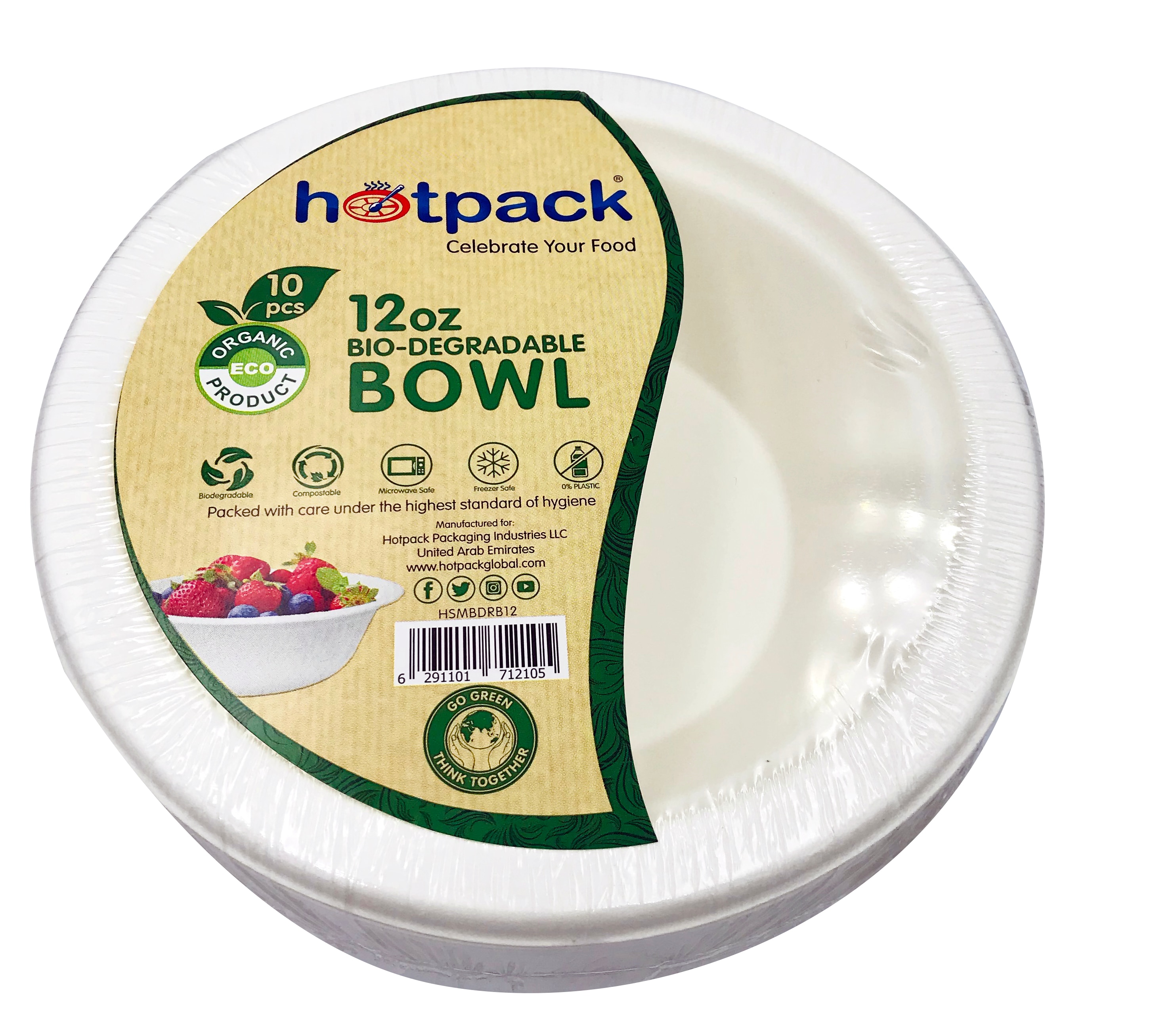 Buy HOTPACK - 10 PIECES BIO DEGRADABLE PAPER PULP BOWL 12 OUNCE Online ...
