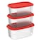 Cosmoplast Food Saver Set 3 Pieces Red/Clear