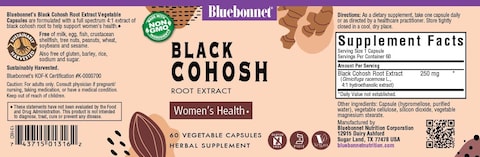Bluebonnet Black Cohosh Root Extract Vegetable Capsules, 60 Count