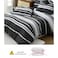 Luna Home Single Size 4 Pieces Duvet Cover Set, Black Stripe Design