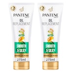 Buy Pantene Pro V Smooth  Silky Oil Replacement for Frizzy Hair Leave In Conditioner 275ml Pack of 2 in UAE