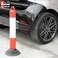 RACO Traffic Safety Plastic Delineator Post, Red   76CM Flexible Warning Post with Demountable Base   Road Safety Bollard