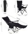 COOLBABY Portable Outdoor Camping Chairs,Beach Armchair,Sit and Lie Dual -purpose,With Cup Support, Net Pocket,Beach Folding Chair Fishing Chair,Black