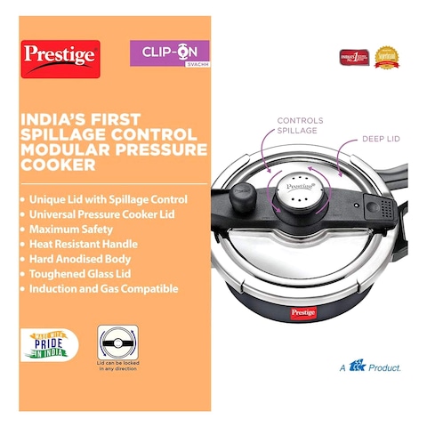 Prestige Svachh Clip-on Pressure Cooker 5L