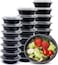 Go2Camps Alsaqer [5 Pack] Compartment Round Black Base With Lids Food Storage Container(32 Oz) R032, Disposable Food Container, Meal Containers, Lunch Boxes Microwave, Freezer Safe (1 - Compartment)