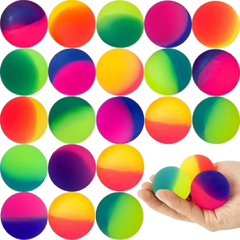 Generic Bouncy Balls For Kids Return Gifts For Birthday Party/Colorful Rainbow Bouncy Balls Mini Toys Birthday Giveaways For Kids/Pinata Birthday Gift Balls, Kids Party Favors - 24 Pcs