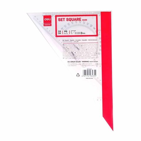 Deli E6435 Triangle Set - 20/ 33 Cm - 2 Pieces - Transparent