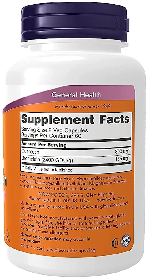 Now Foods Quercetin W/Bromelain 120 Vegicaps