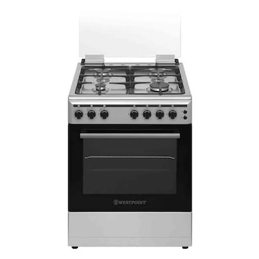 Westpoint 4 Burner Gas Cooker WCLM6640-CI Silver 60cm