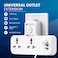 CAROSKI 3-in-1 Power Extension Socket Multi plug Adapter - 20W USB-C PD Quick Charge Port - 2 USB-A QC3.0 - 2 Universal Outlets Extension Plug - UK 3-Pin plug with light for Home - Office - Kitchen