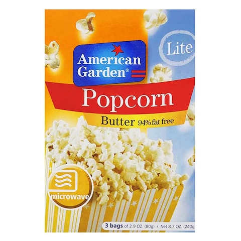 American Garden Butter Lite Flavour Microwave Popcorn - 273 gram