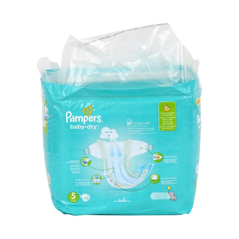 Pampers Jumbo Pack Baby Dry Diapers Size 5, 11 to 16 Kg, 72pcs