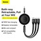 Baseus Bright Mirror 2 Series Fast Charging Cable,100W 1.2M 3 in 1 Retractable Type-C Charging Cable with Lightning/Type C/Micro Port, for iPhone 15 14/13/12, Samsung Galaxy S24/S23, Huawei, OnePlus