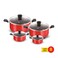 Tefal Essential Non Stick Cooking Set 8 Pieces Red
