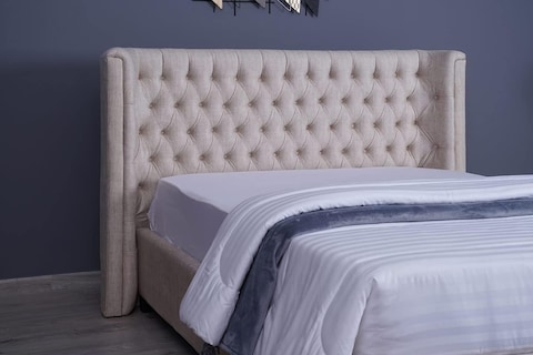 PAN Home Home Furnishings Neptune Headboard Chanel Beige L-140: H-125cm 140x125 Beige