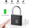 Nilinlei Security Keyless USB Rechargeable Door Lock Fingerprint Smart Padlock Quick Unlock Zinc Alloy Metal Self Developing Chip (Black)
