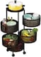 Dreamons link Round Rotating Multi-Layer Kitchen Storage Shelf, 4 Tier Fruit Vegetable Storage Basket, Kitchen Storage Rack Floor Standing (5)