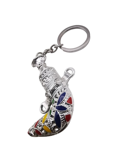 Flower Engraved Zinc Alloy Traditional Sword Keychain