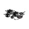 Tefal Dark Stone Cookware Set Black 11 PCS