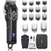 Glaker K11S Barber Clipper Hair Cutting Kit with 15 Guide Combs for Haircut, Trimming &amp; Grooming - Black - K11S