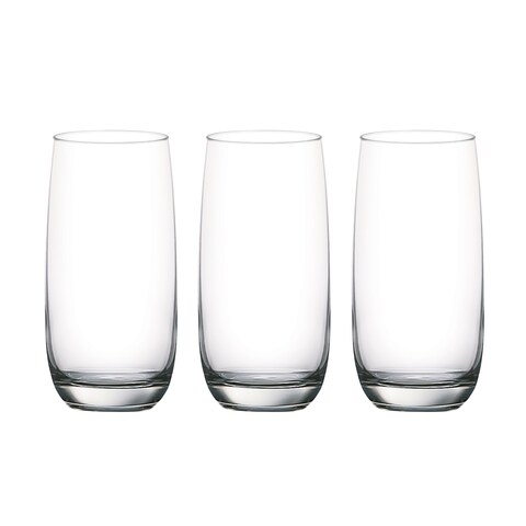 OCEAN IVORY HI BALL GLASS 370ML,CLEAR,B1301303, 3 PC SET