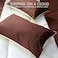 Hotel Linen Klub Reversible Down Alternative Comforter Set, Ultra Soft Brushed Stripe Microfiber Fabric, 200GSM Soft Fibersheet Filling, Size: Single 160 x 200cm, Chocolate &amp; Cream