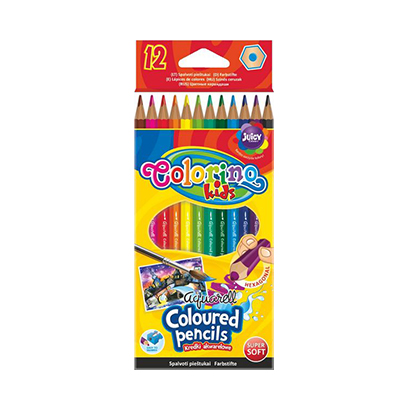 Coloring Kids Aquarel Color Pencil + Brush 12 Colors