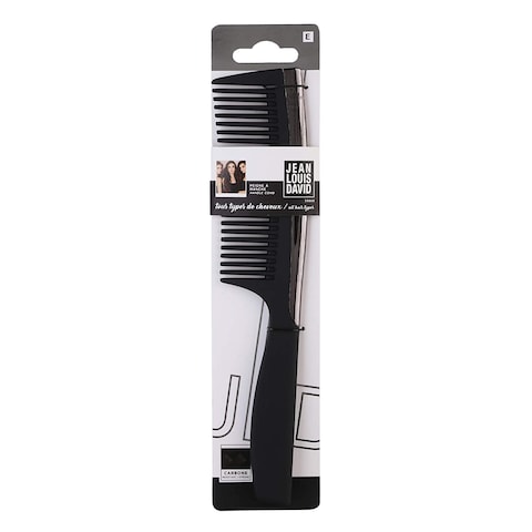 Jean Louis David France Carbon Hair Comb With Handle Black