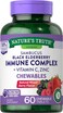 Nature's Truth Elderberry Immune Support, 60 Chewable Tablets, With Vitamin C And Zinc, Non Gmo And Gluten Free Complex, Mixed Berry Flavor