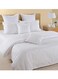 Generic - Hotel Linen Striped Duvet Cover Cotton White Queen 245x245 cm
