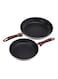 Royalford 2-Piece Frying Pan Set Red