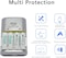DMK-TC2A9 4 Slots Smart Rechargeable Charger for AA AAA NiCd 9V NiMh Batteries for House hold devices, toys, remote, flash light, radio, clock
