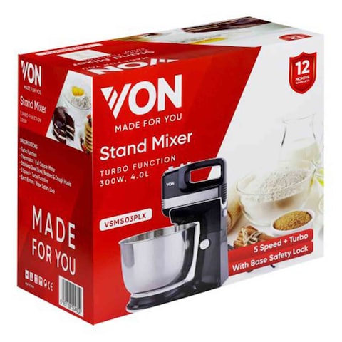 VON STAND MIXER VSMS03PLX 4L