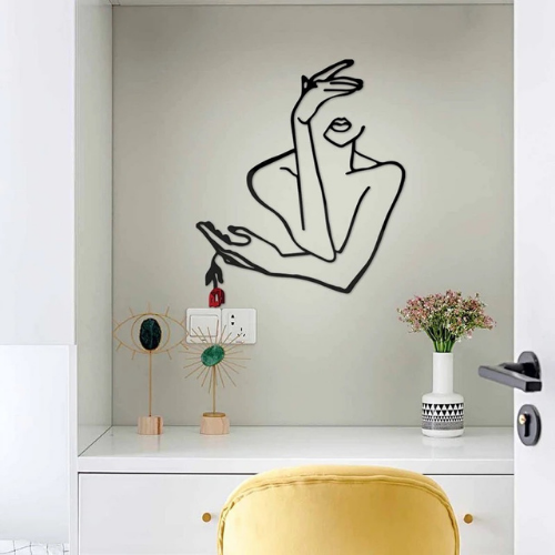 Deals For Less Luna Home Wall Mirror, Black, Stickers Beautiful Girl, Acrylic Wall Deco With Mirror Effect