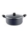 Delcasa Aluminum Casserole With Lid Black/Clear 30centimeter