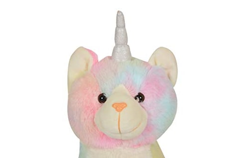 Mirada Cuddly Plush 33cm Rainbow Sitting Kitty Soft Toy - Black