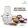 Gratus  Food Chopper GFC4002FC 350 Watts With 2 Ltr Capacity, 2 Speed Control, Glass Bowl, Stainless  Steel Blades X 4, Easy To Clean