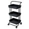 iKayaa-3-Tier Rolling Utility Cart Kitchen Trolley Rolling Storage Cart with Lockable Wheel and Handle Multifunction Heavy Duty for Kitchen Bathroom Office
