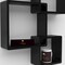 Wooden Twist Rafuf Intersecting Floating Wall Shelves with 4 Shelves Black