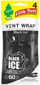 Little Tree Vent Wrap Long-Lasting Air Freshener, Black Ice. Pack of 4