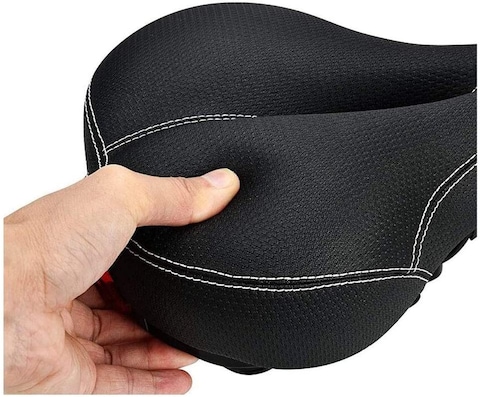Beauenty For Bicycle Bike Seat With Back LED Light Waterproof Breathable Dual Spring Designed Fit Most Bikes