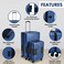 TACH Connectable 2 Pcs Luggage Set   20" &amp; 28" Spinner Luggage with TSA Locks   Hard Shell  Patented Built-In Connecting System Easily Links 6 Bags - Midnight Blue