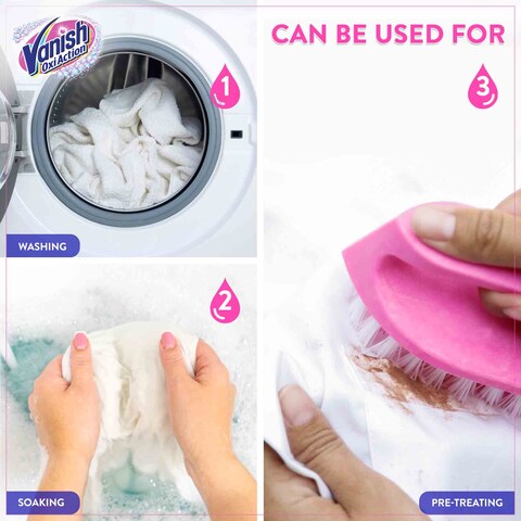 Vanish Crystal White Laundry Stain Remover Liquid for White Clothes, 1.8L