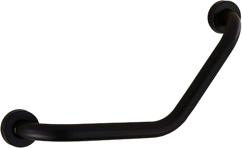 Generic Curved Type Bathroom Bathtub Handrail, Stainless Steel Chromed Shower Grab Bar Toilet Anti-Skid Safety Handle For Elderly Children Safe Angled Grab Bar Showers Round, Black