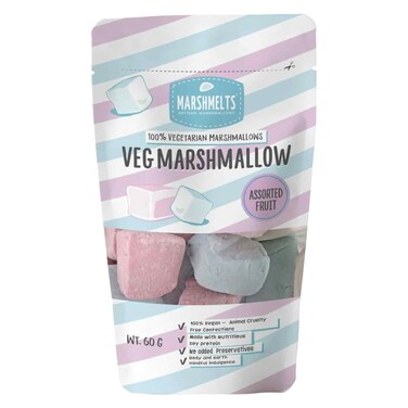 Marshmelts Assorted Fruit Veg Marshmallow 60g