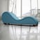 In House Romantic Chaise Longue Luxury And Romantic Design Sofa With Bed Mode Of Velvet Fabric With Lower Decorative Brown Buttons - Dark Turquoise