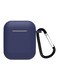 Generic Protective Silicone Airpods Case With Carabiner, Dark Blue