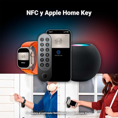 
Aqara Smart Lock U200 ,Matter Retrofit Smart Lock With Home Key Support EL-D02E, SILVER